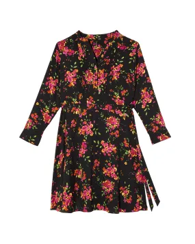 Genoa Printed Shirt Dress | Black / Pink