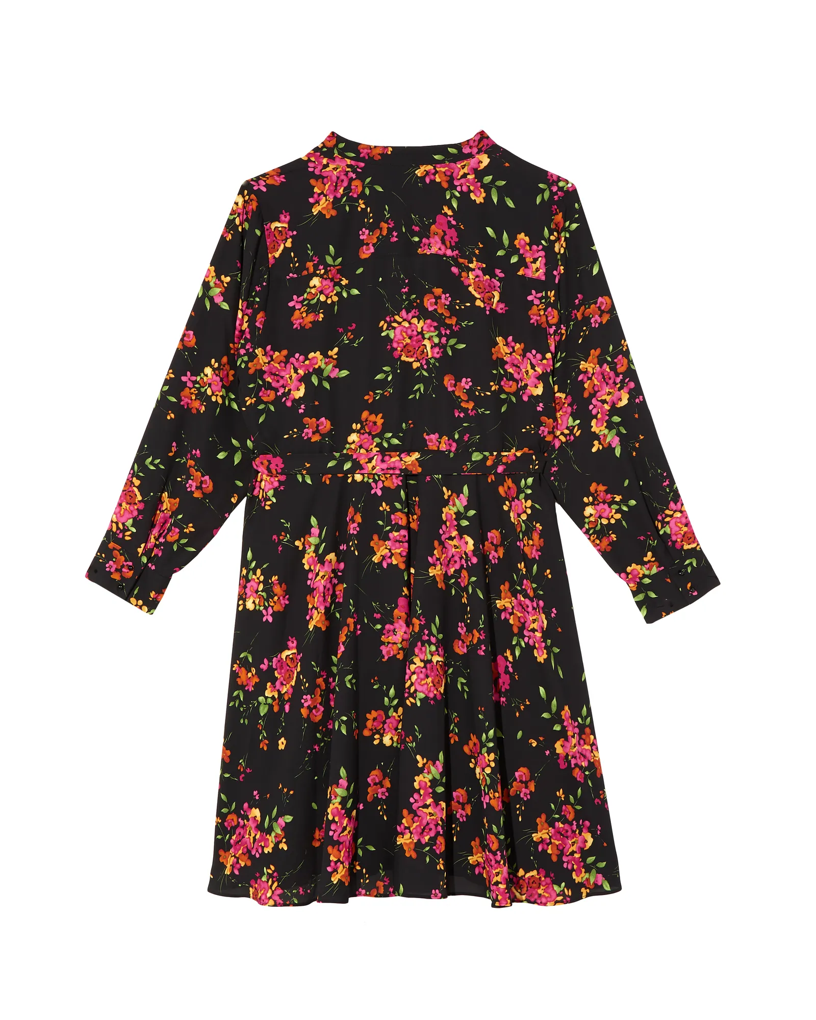 Genoa Printed Shirt Dress | Black / Pink