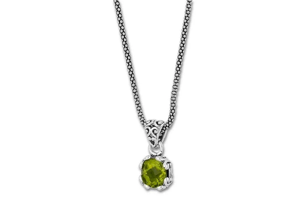 Genuine Sterling Silver and Birthstone Samuel B. Glow Pendant Necklace