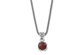 Genuine Sterling Silver and Birthstone Samuel B. Glow Pendant Necklace