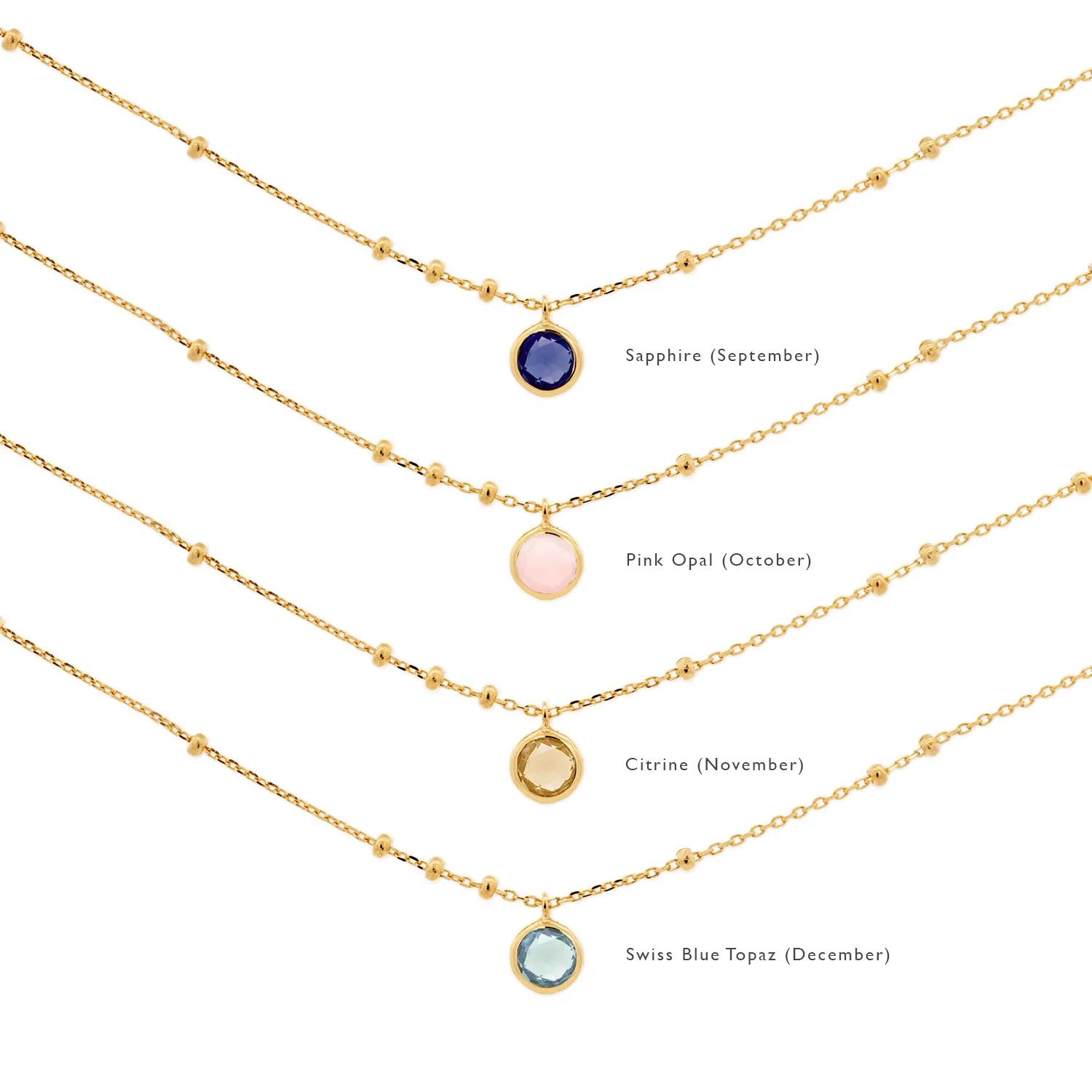 Gold Birthstone Necklace