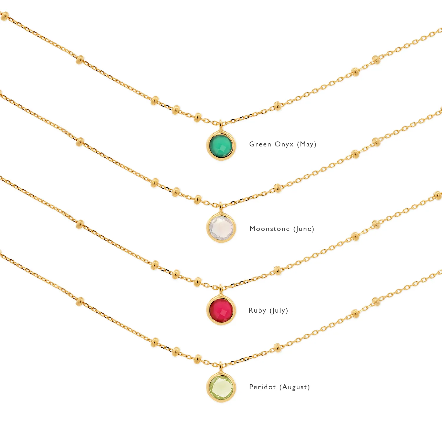 Gold Birthstone Necklace