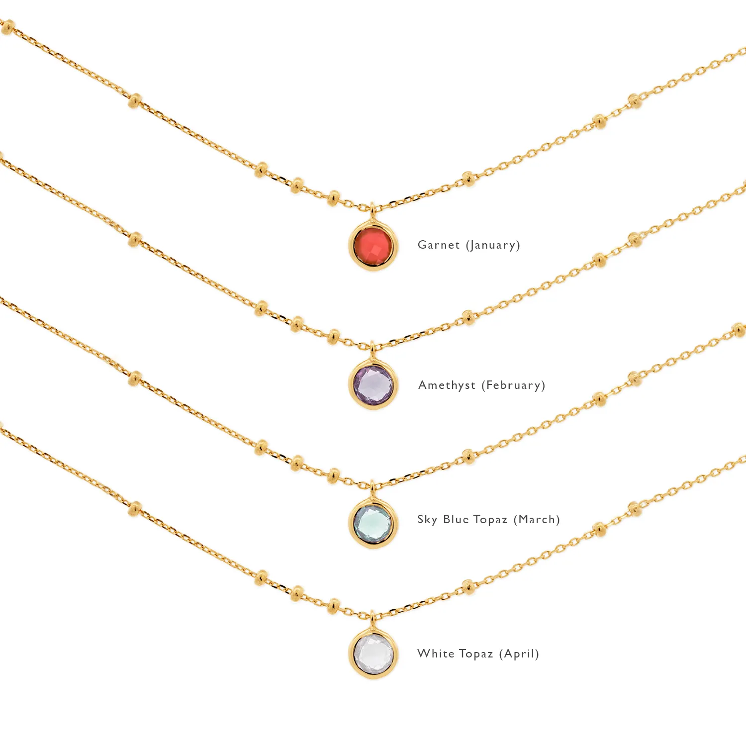 Gold Birthstone Necklace