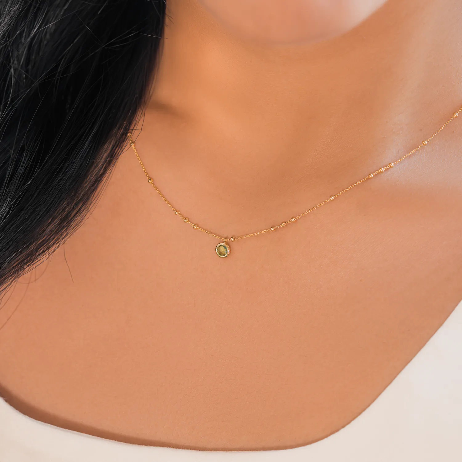 Gold Birthstone Necklace