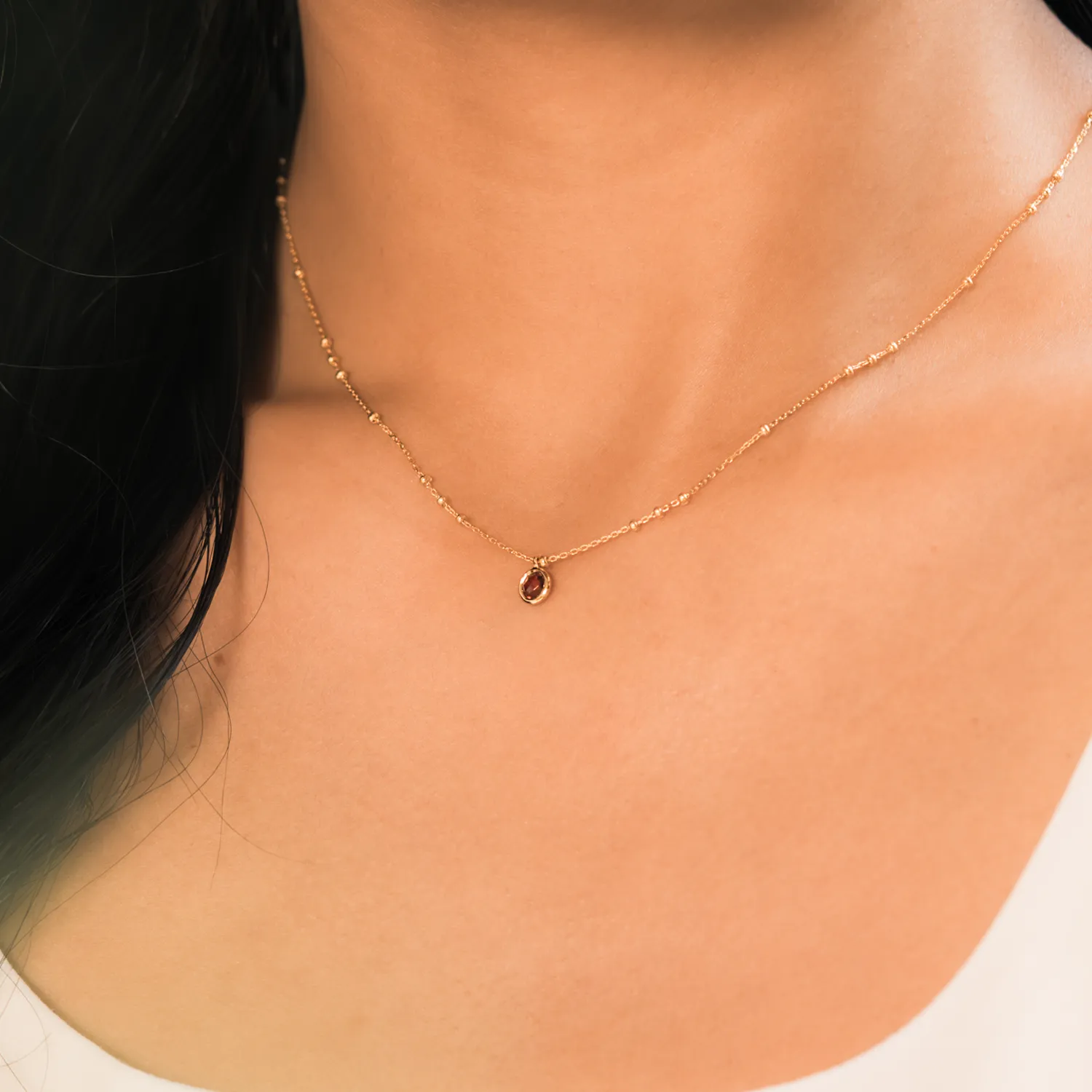 Gold Birthstone Necklace