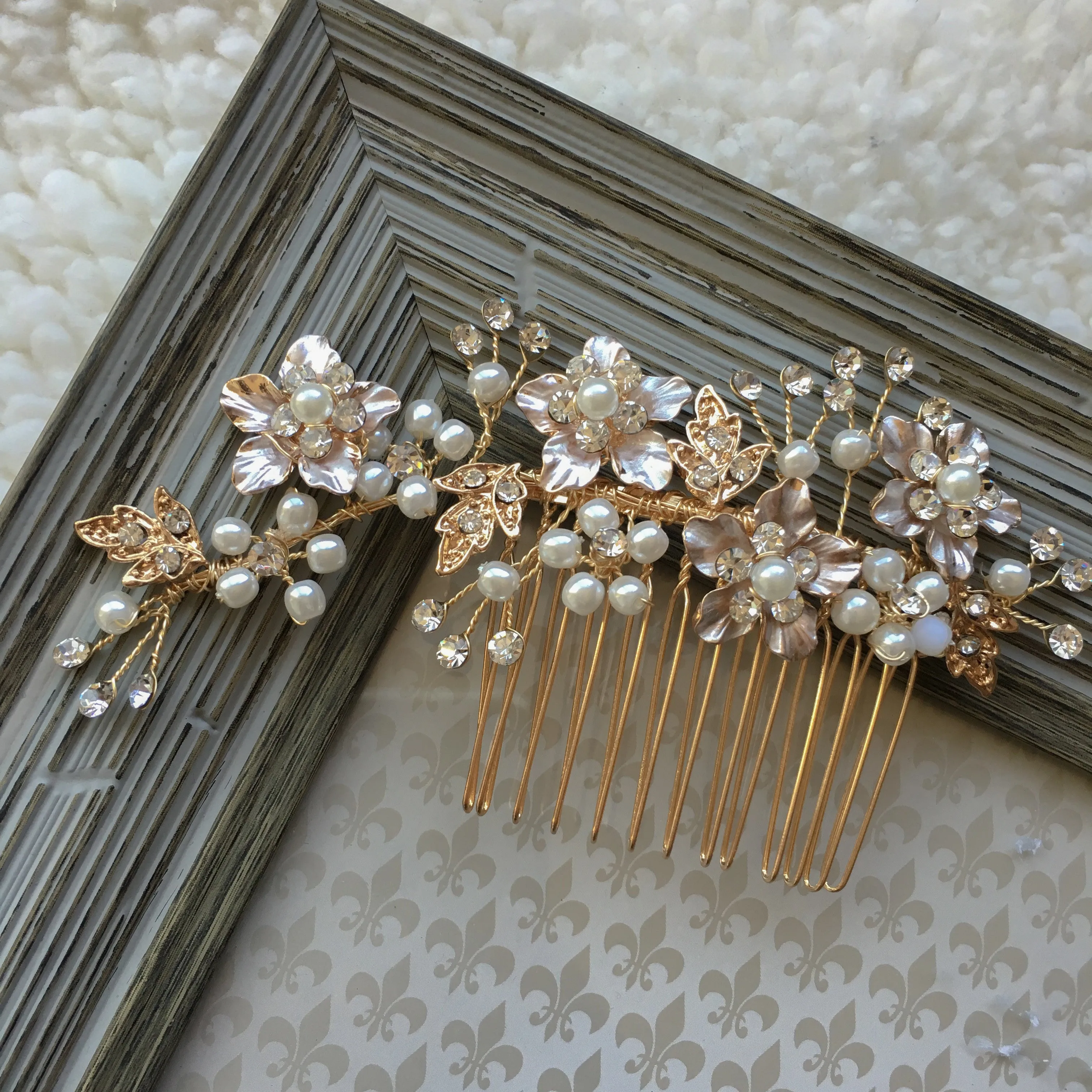 Gold Bridal Hair Comb (ComGo01)