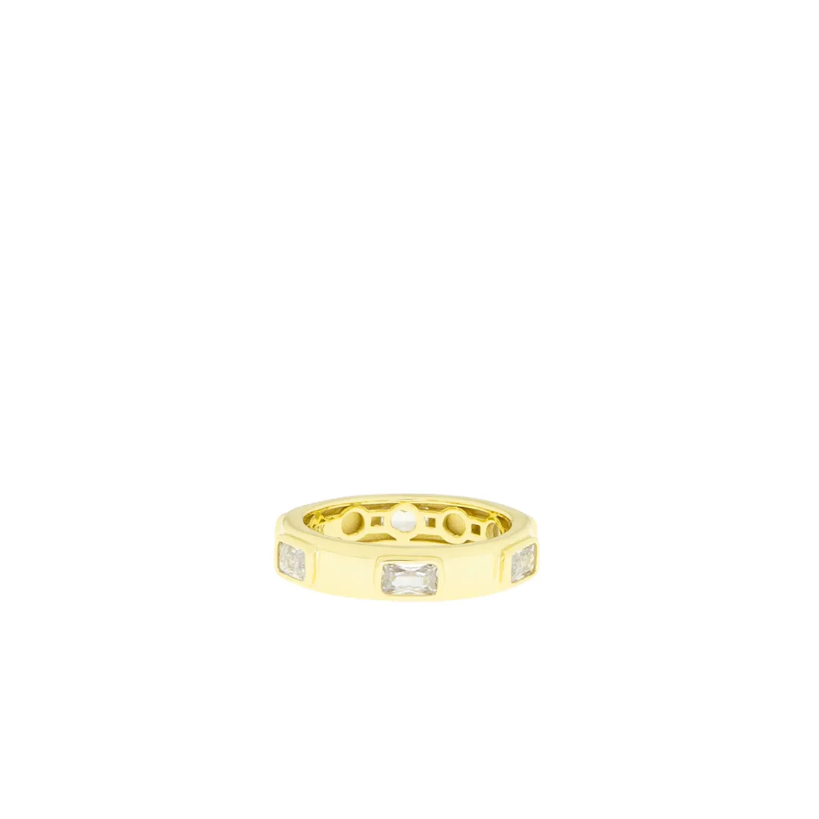 gold plated baguette eternity ring