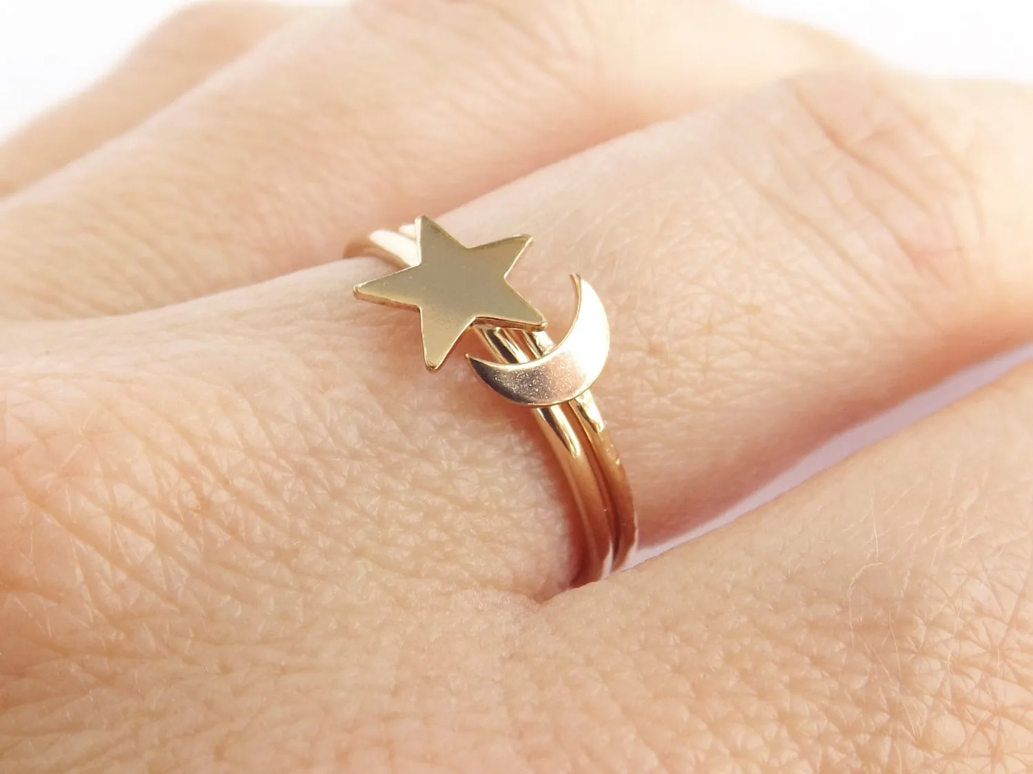 Gold Star Stack Ring,Star Stack Rings,Gold Stack Rings,Gold Filled Stack Ring,Stack Band Rings,Band Ring,Star,Star Ring,Simple,Gold Ring