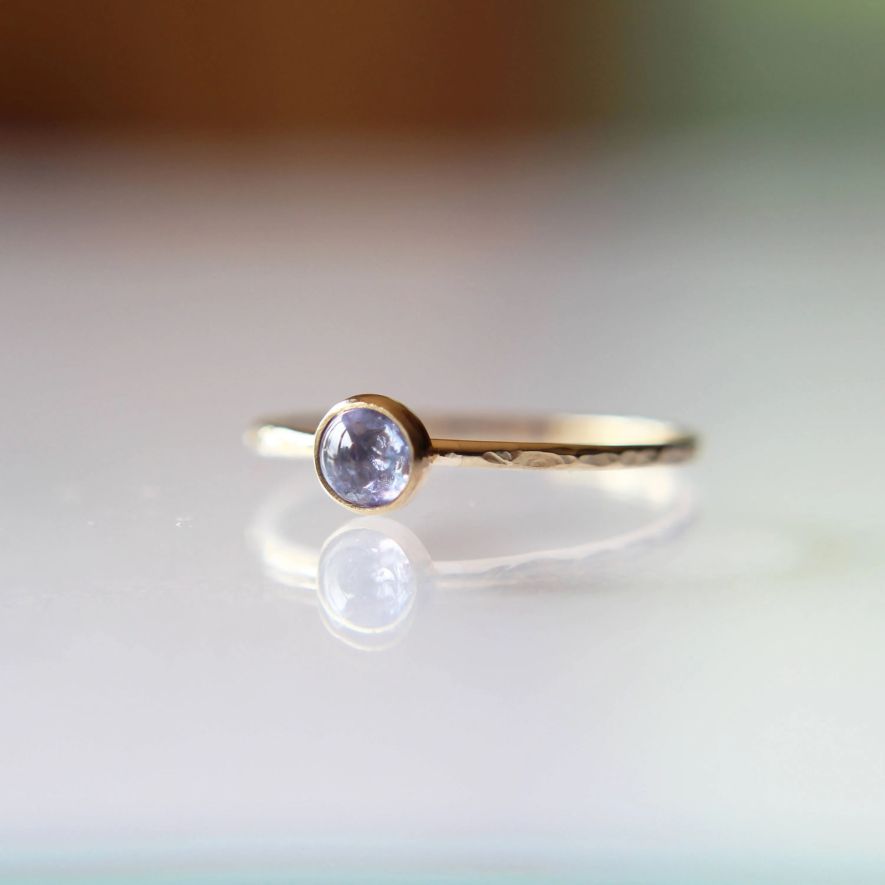 Gold Tanzanite Ring, Tanzanite Gemstone Stacking Ring, Slim Ring Or Engagement Ring Tanzanite Jewelry, Purple Gemstone Stacker