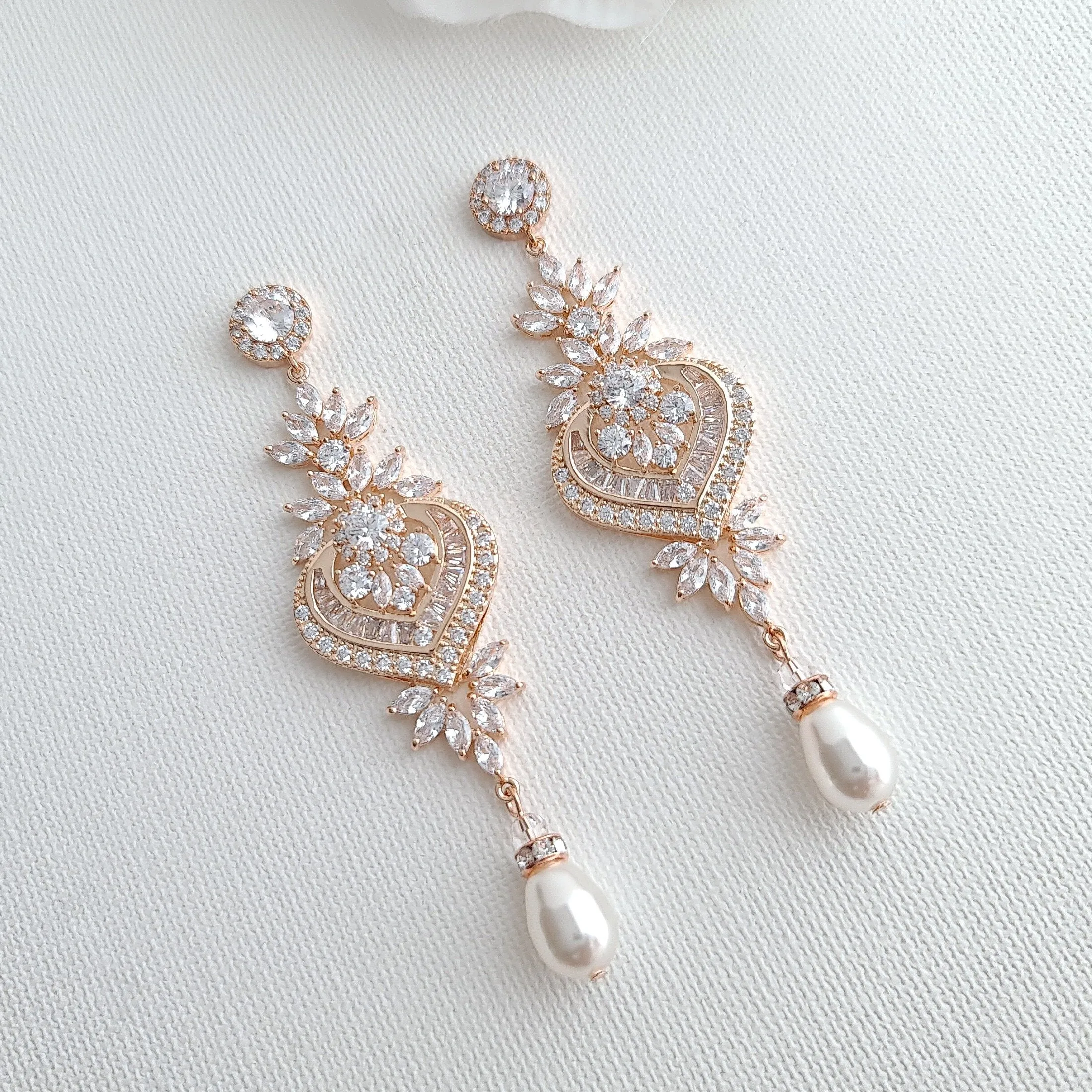 Gold Wedding Earrings- Rosa