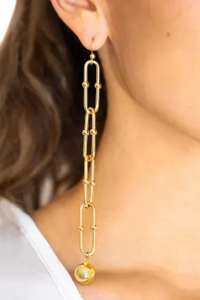 Golden Orb Link Earrings