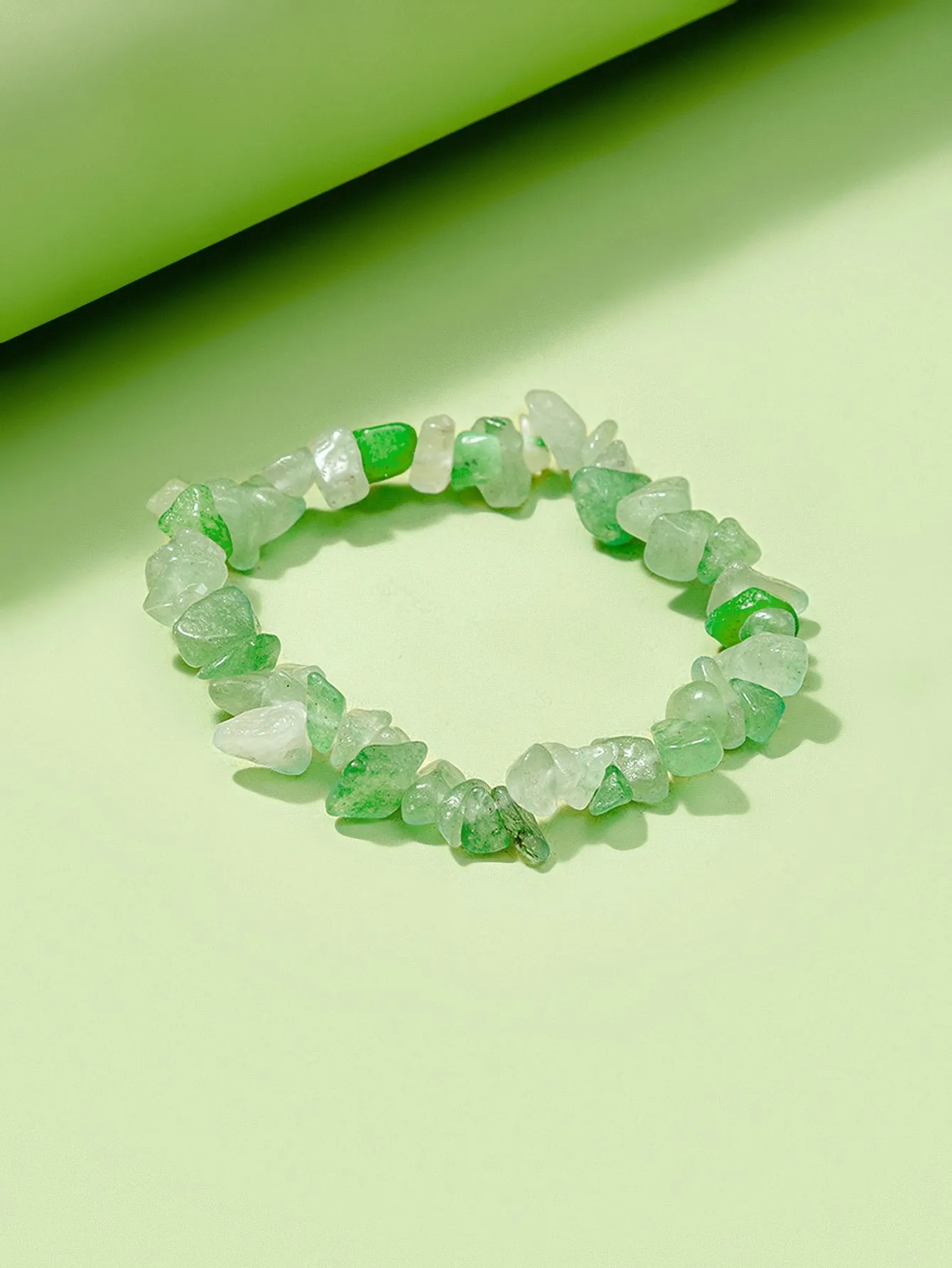 Greeen Irregular Shaped Stone Decor Bracelet Women Bracelet Stackable Bracelet