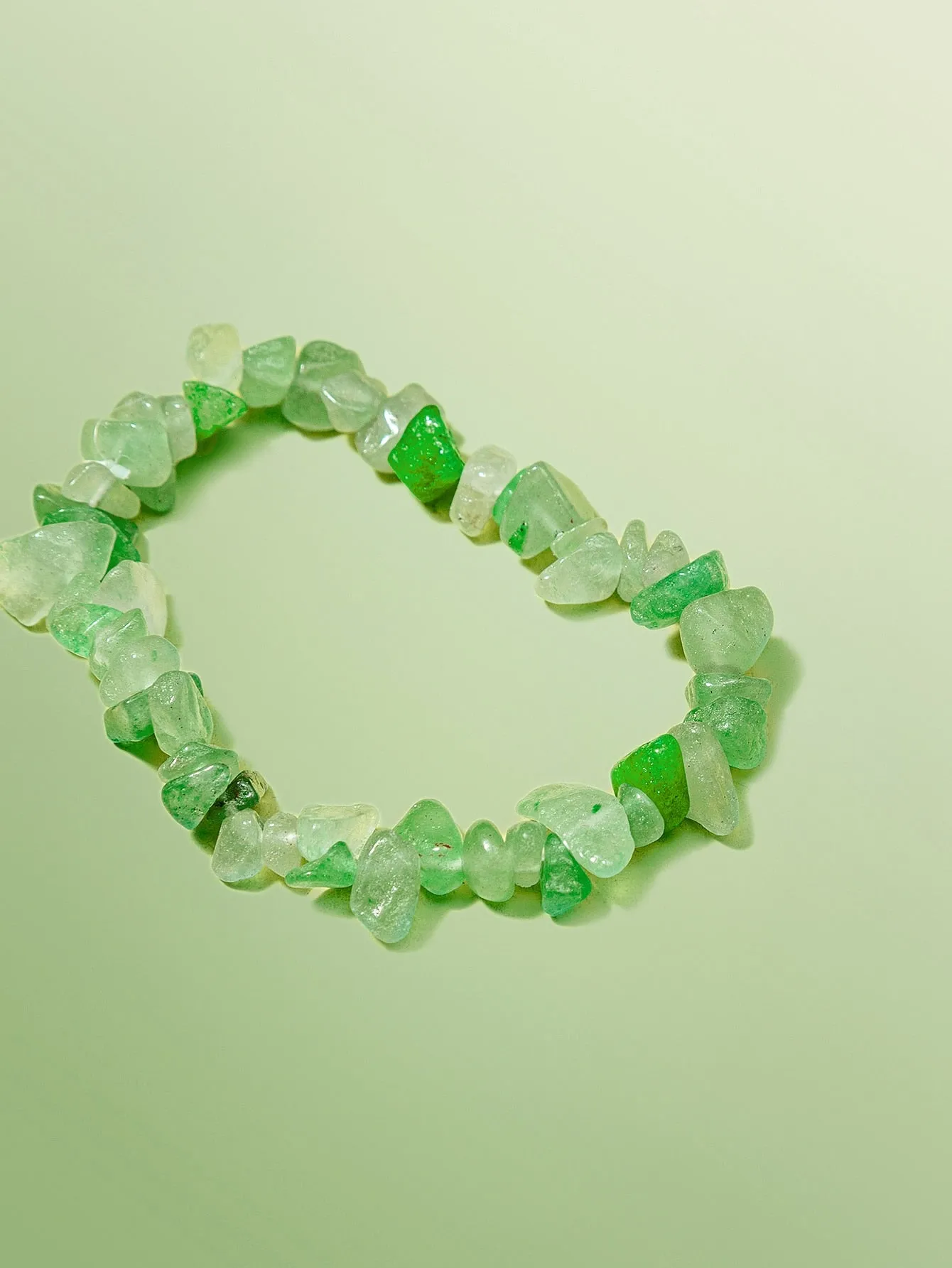 Greeen Irregular Shaped Stone Decor Bracelet Women Bracelet Stackable Bracelet