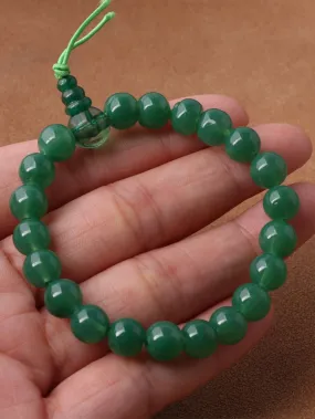 Green Crystal Decor Beaded Bracelet Adjustable Fit Unique Bracelet Accessory