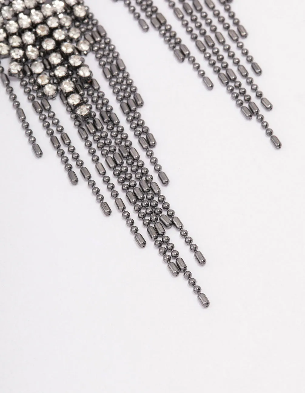 Gunmetal Chandelier Chain Drop Earrings