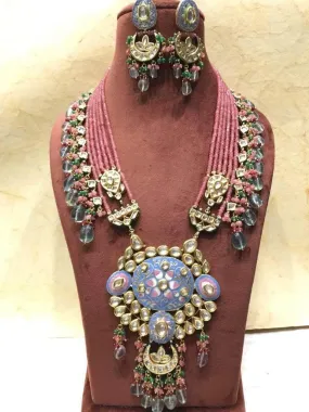 Handpainted Kundan Pendant Necklace