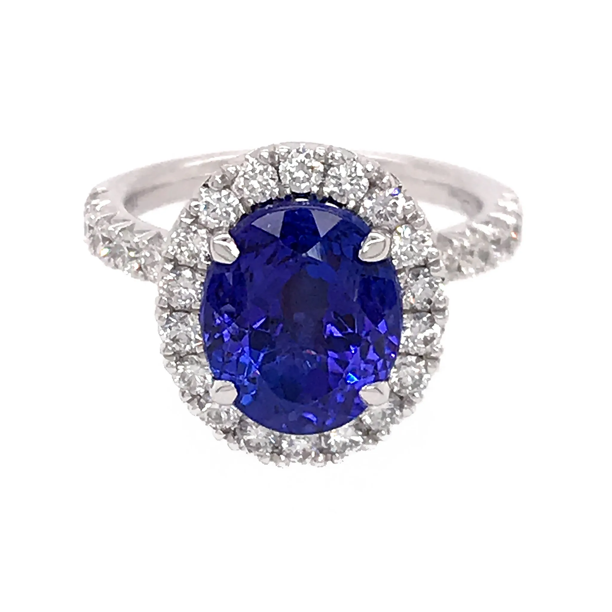 Henri Daussi Tanzanite Diamond Platinum Ring