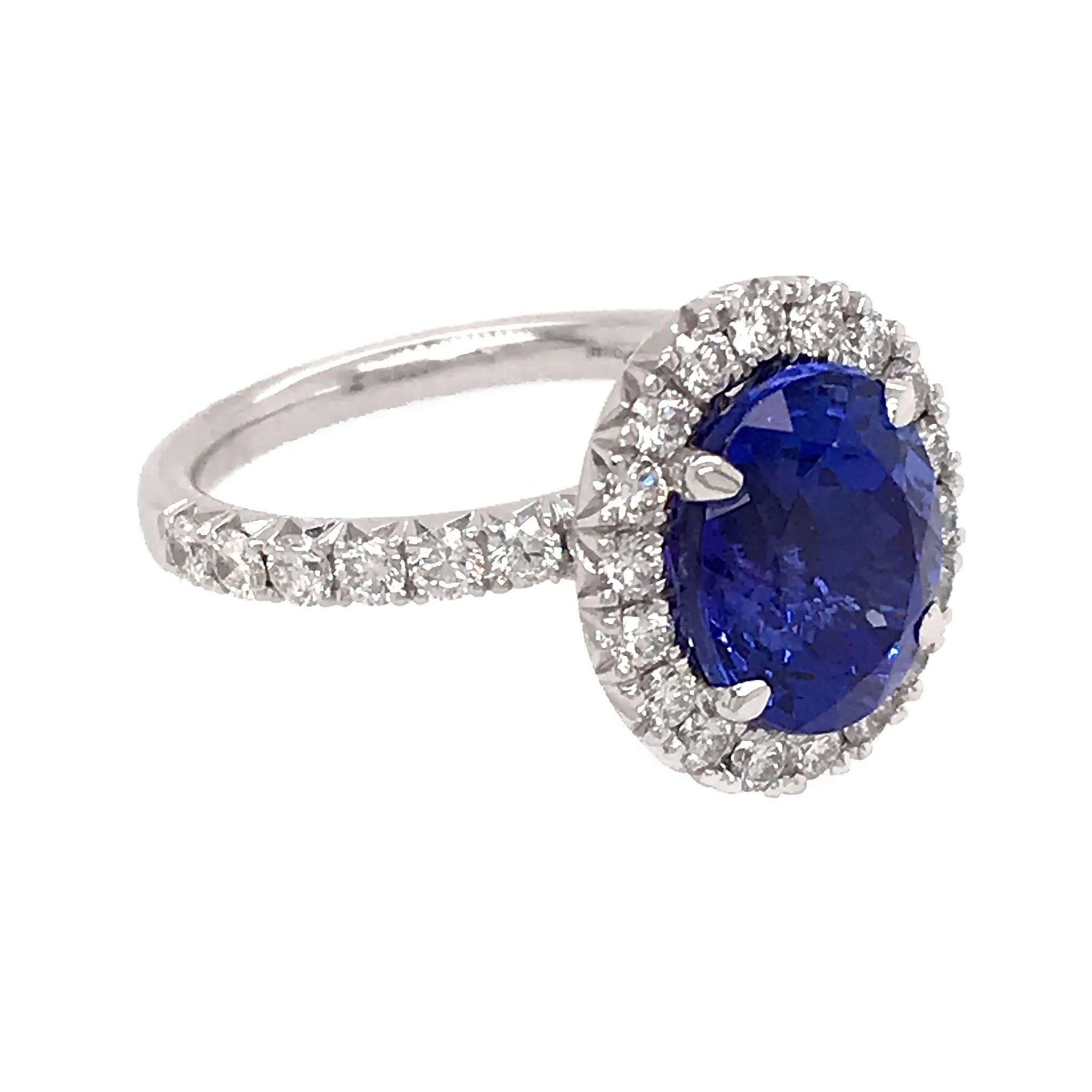 Henri Daussi Tanzanite Diamond Platinum Ring