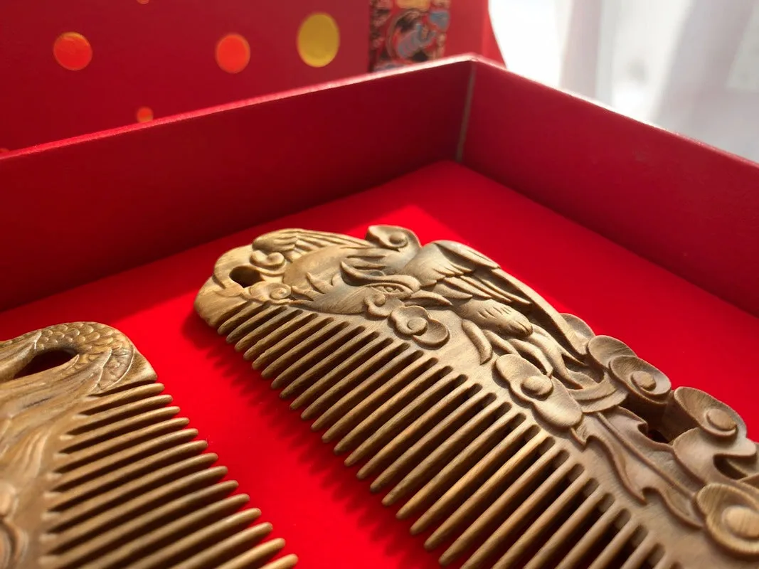 High-End Chinese Style Comb Mirror and Comb Set for Chinese Wedding