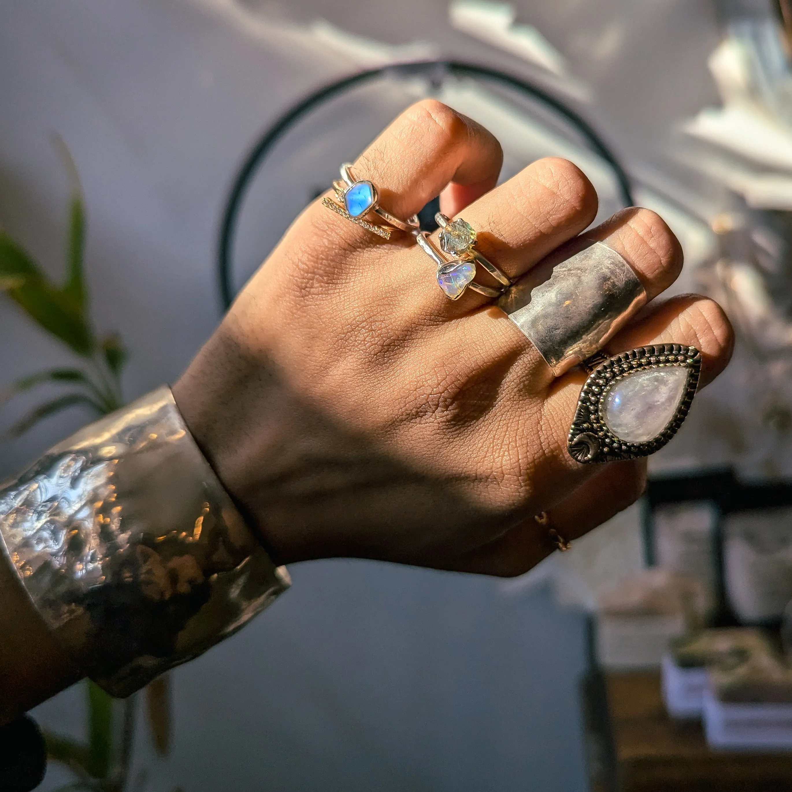 Hiouchi Sterling Silver Stone Stacker Ring | Moonstone