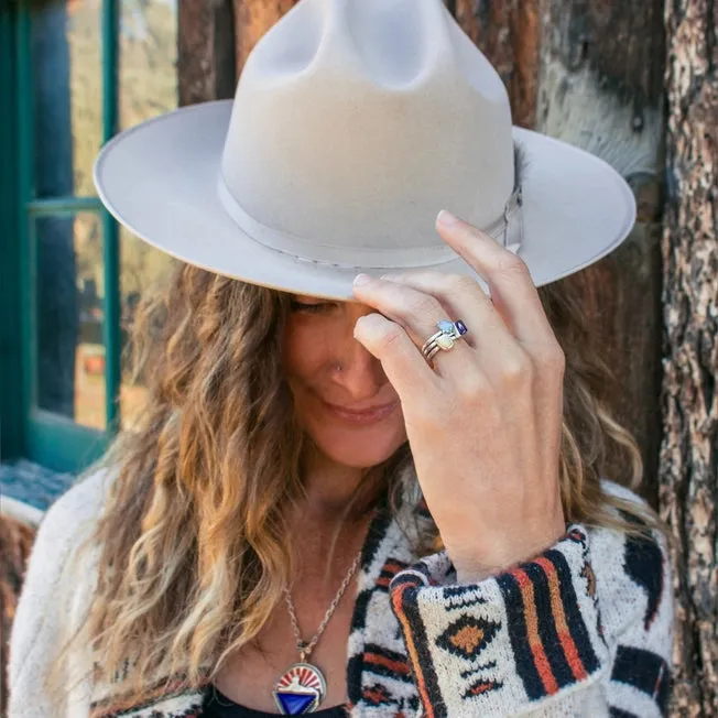 Hiouchi Sterling Silver Stone Stacker Ring | Opal