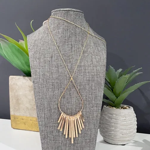 Hoop & Fringe Pendant Necklace (GOLD OR SILVER)