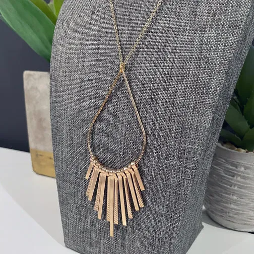 Hoop & Fringe Pendant Necklace (GOLD OR SILVER)