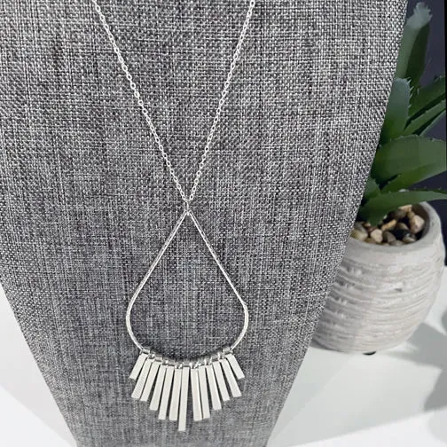 Hoop & Fringe Pendant Necklace (GOLD OR SILVER)