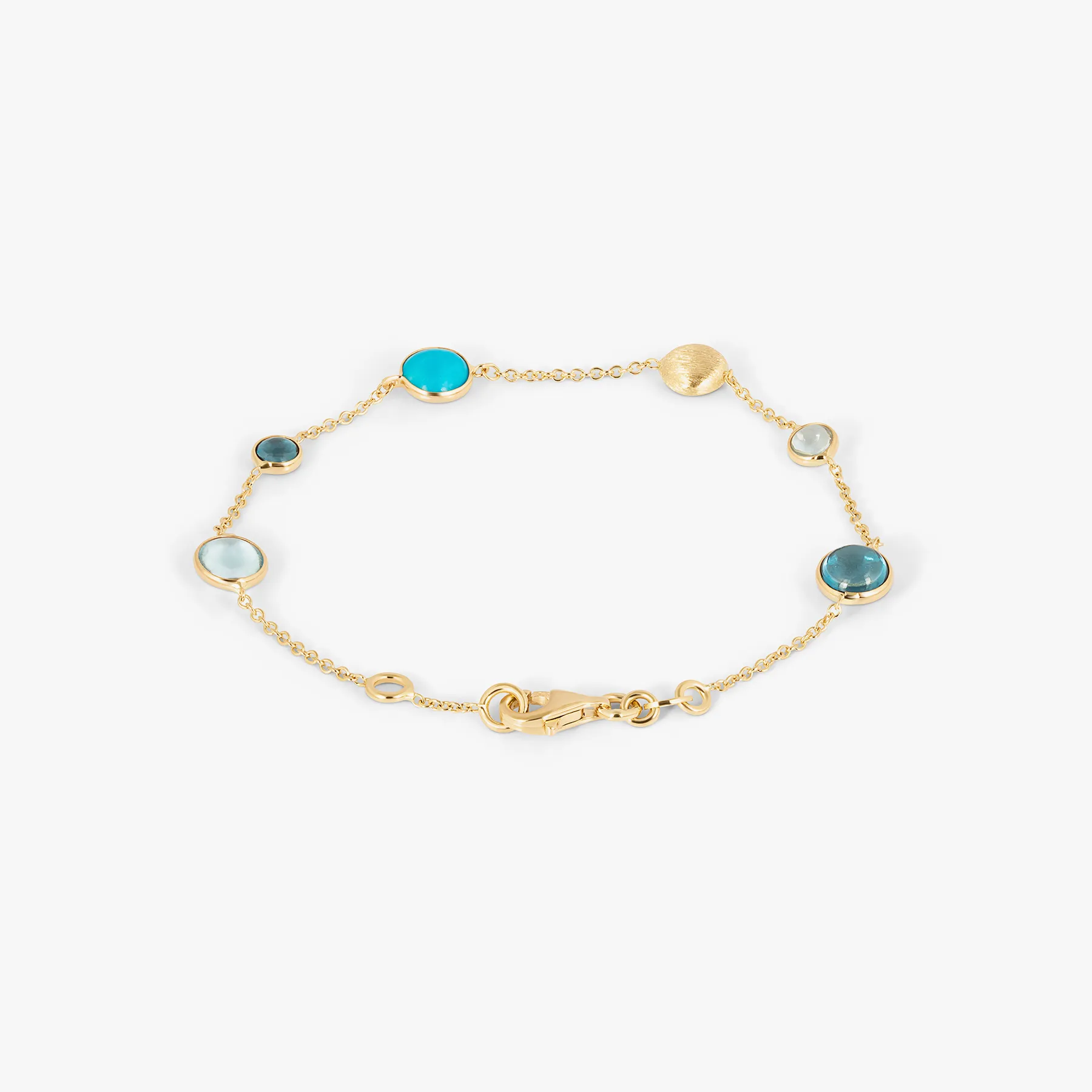 Isfahan Bracelet In 14K Yellow Gold With Topaz & Turquoise