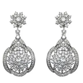 Josnelle CZ Cluster Chandelier Earrings | 38mm