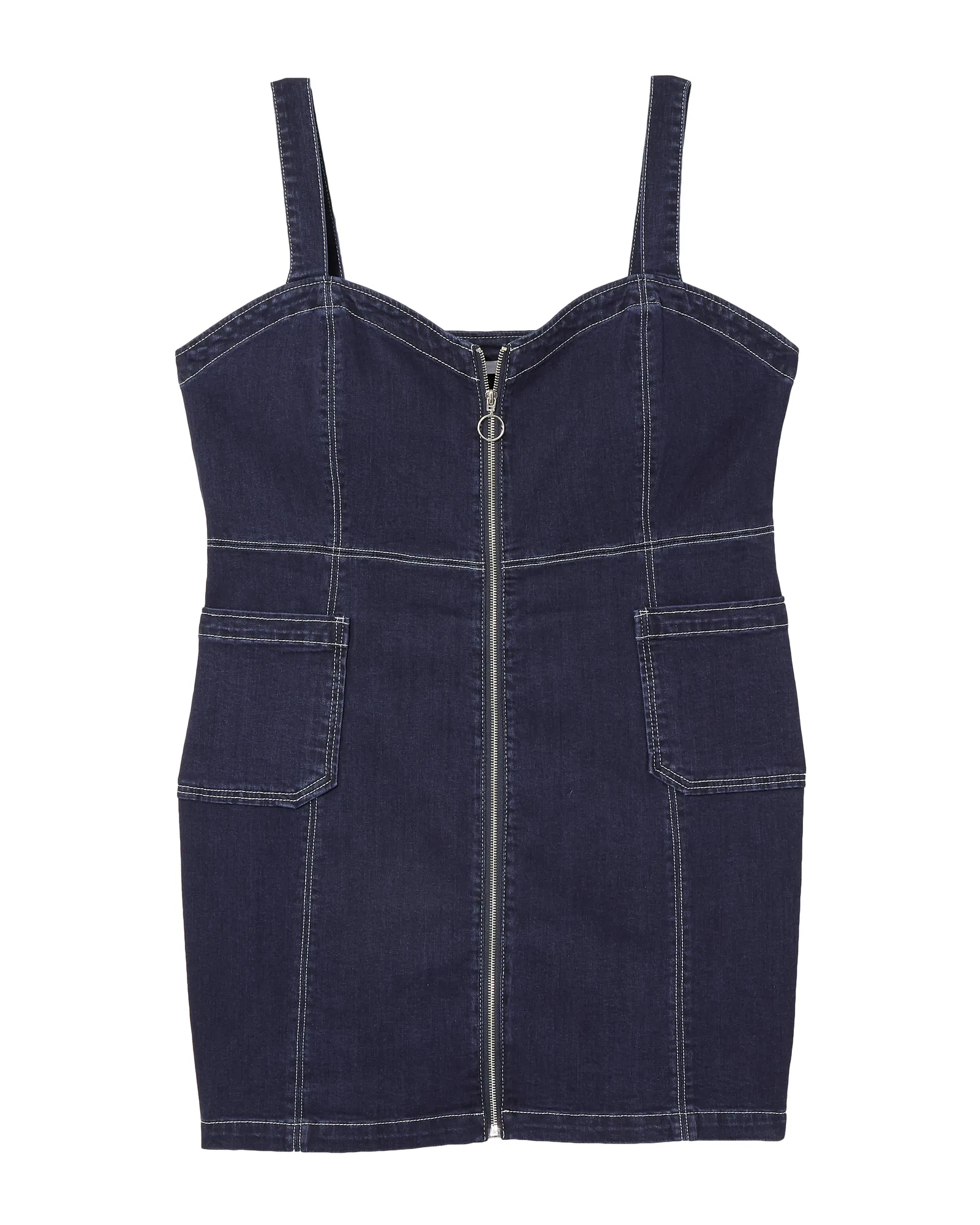 Judson Front Zip Dress | Dark Wash