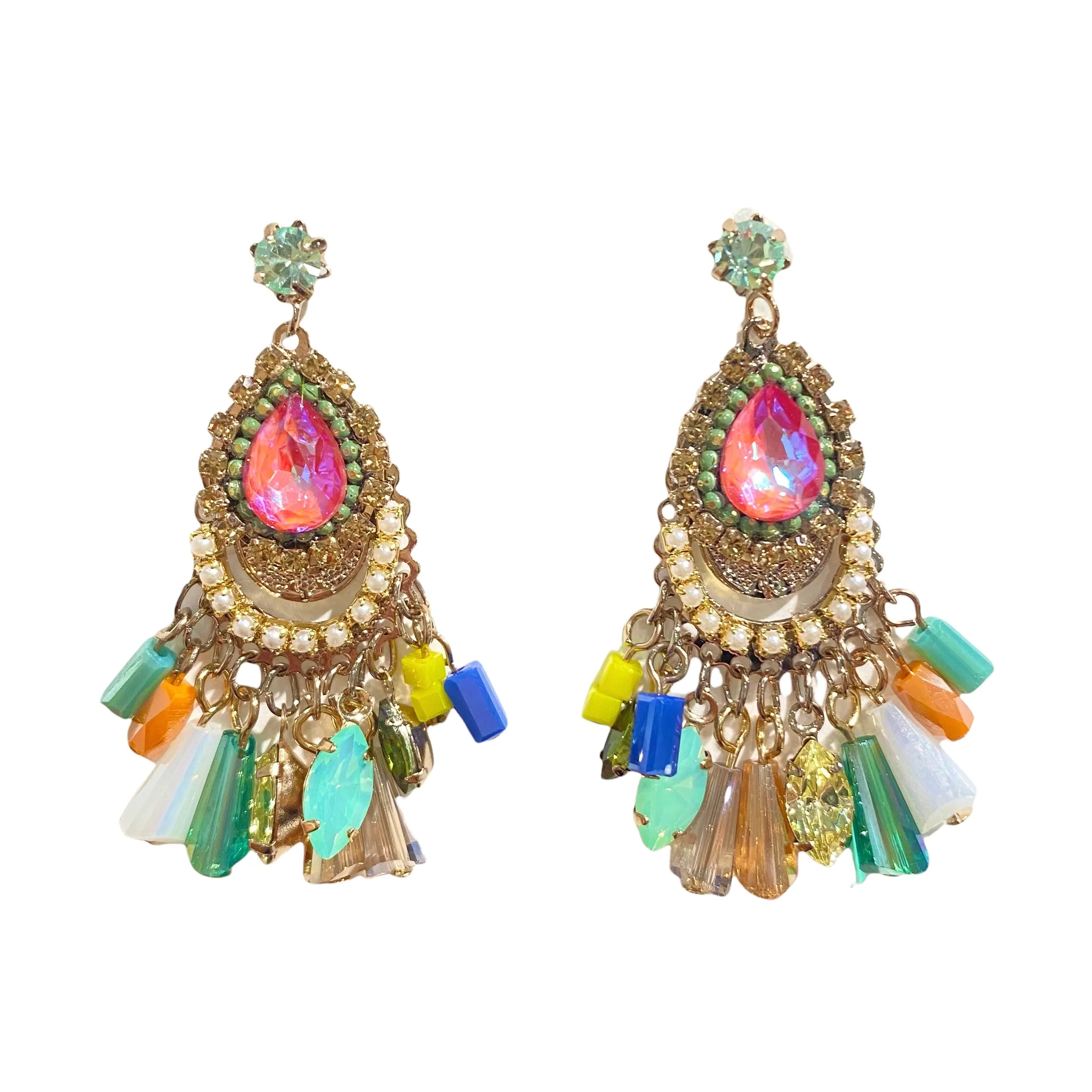 Karen Pastel Chandelier Statement Earrings