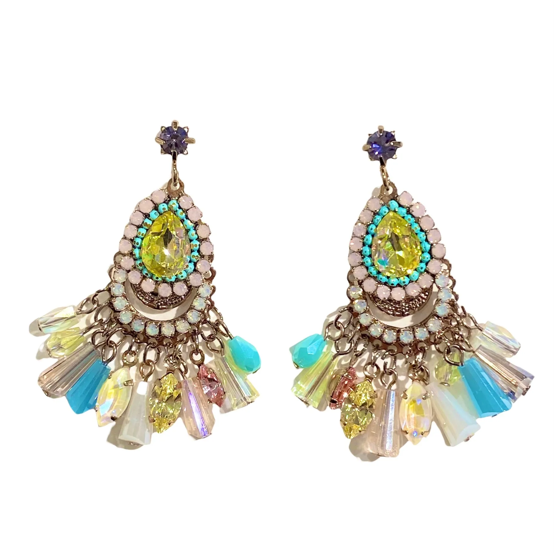 Karen Pastel Chandelier Statement Earrings