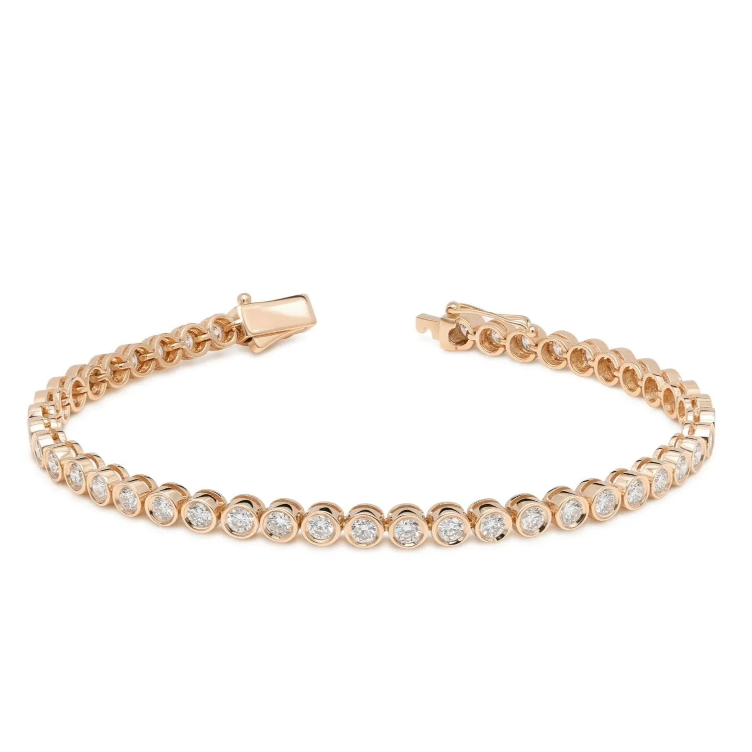 Lab-grown diamond bezel tennis bracelet