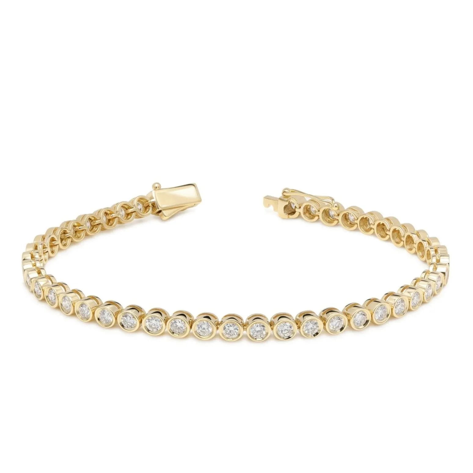 Lab-grown diamond bezel tennis bracelet