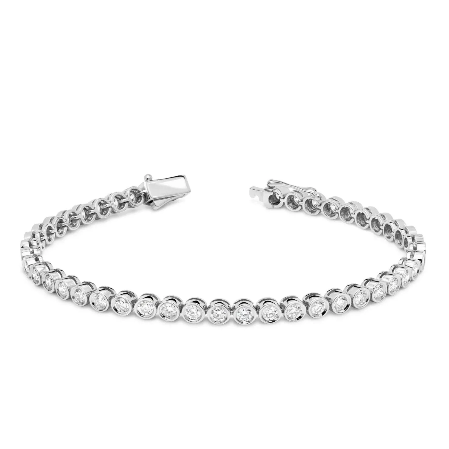 Lab-grown diamond bezel tennis bracelet