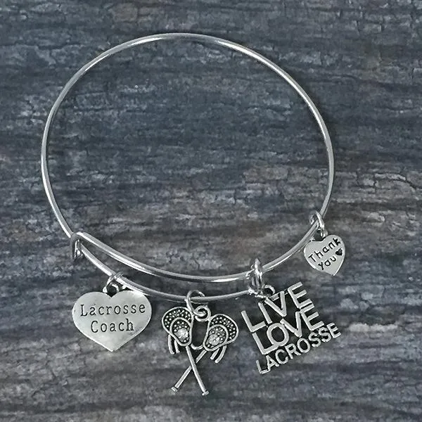 Lacrosse Coach Bangle Bracelet