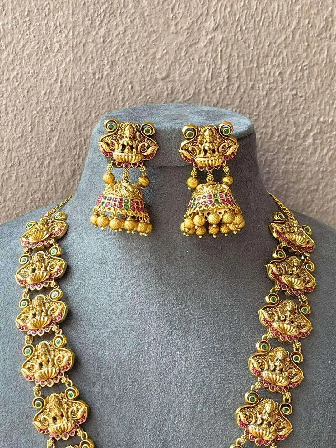 Lakshmi Jadau Double Pendant Necklace