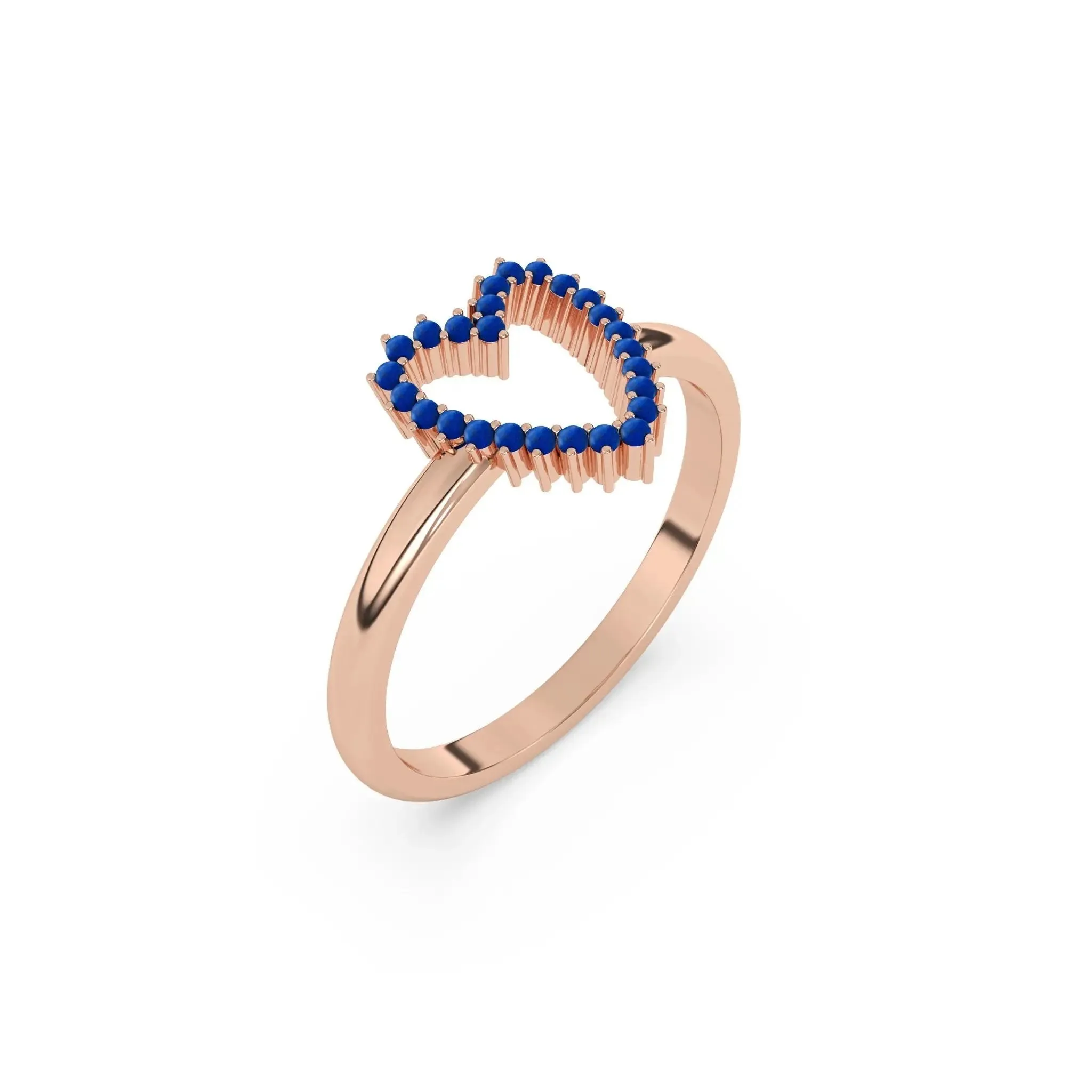 Lapis Open Heart Ring