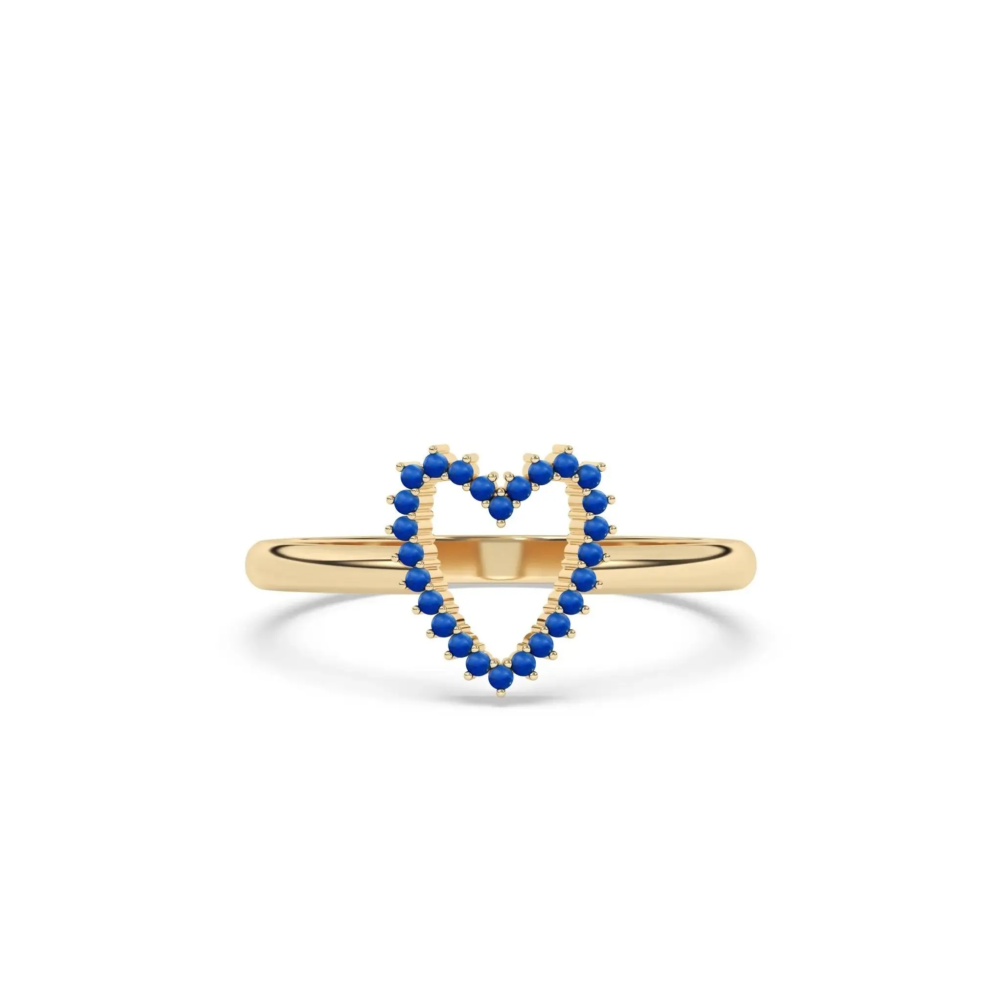 Lapis Open Heart Ring