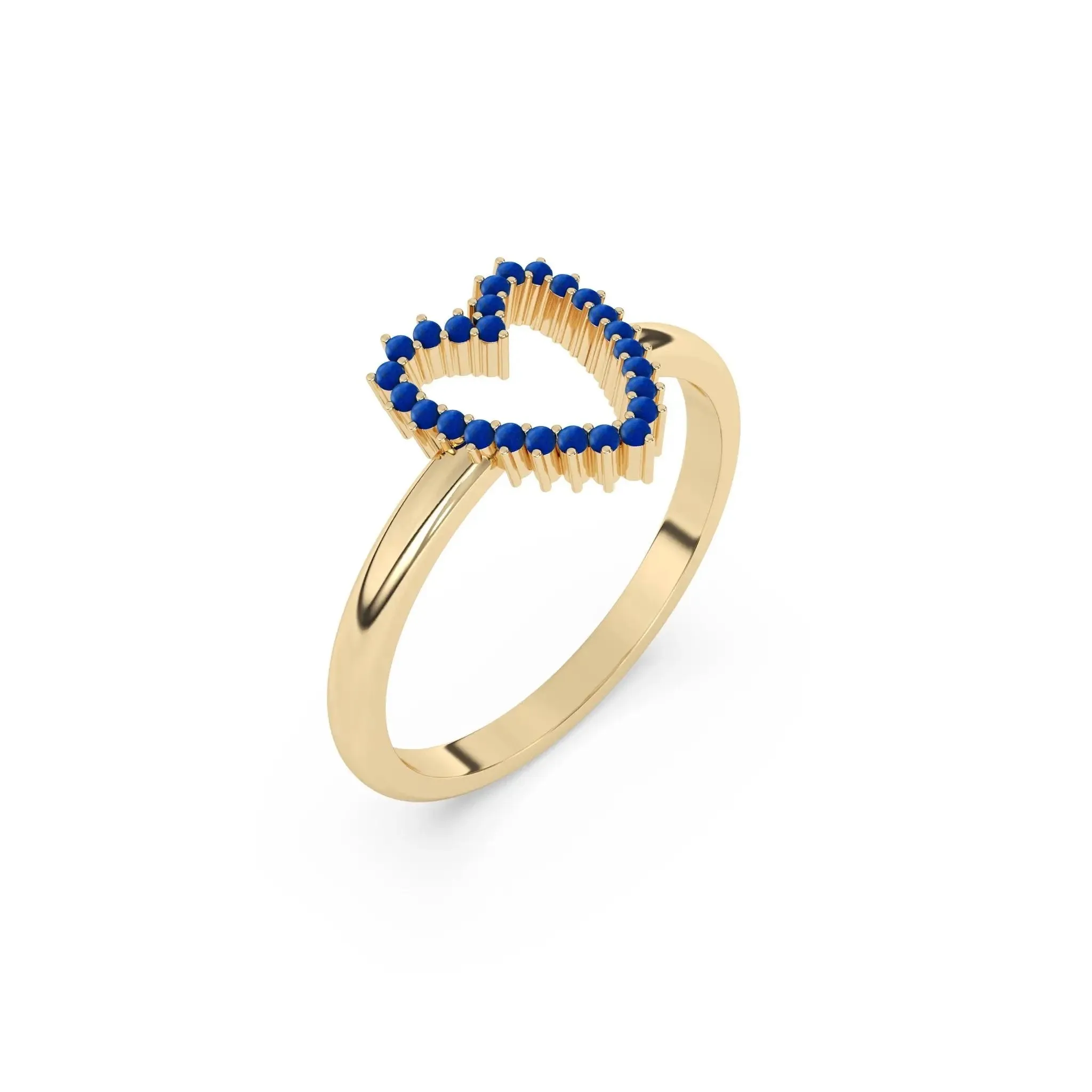 Lapis Open Heart Ring