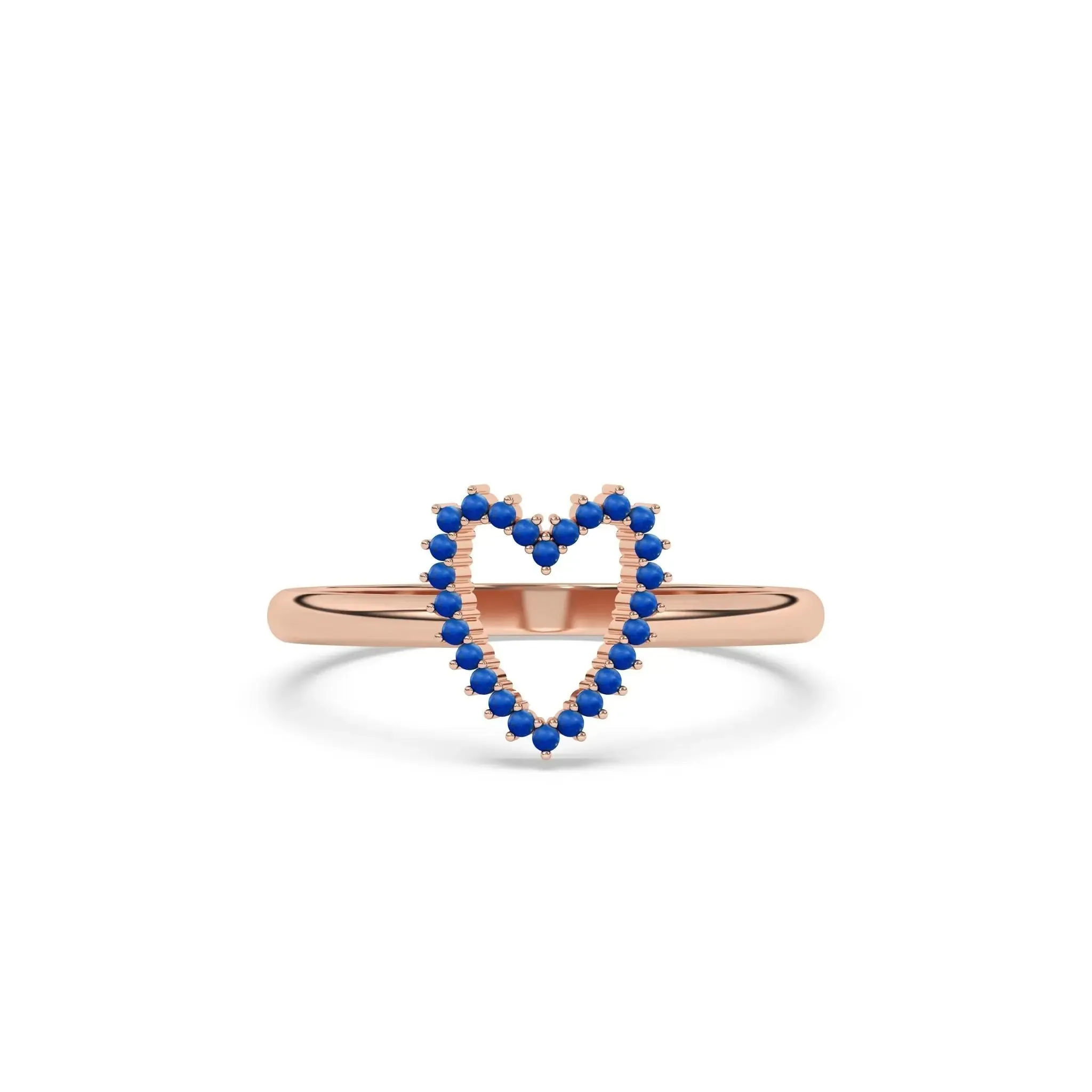 Lapis Open Heart Ring