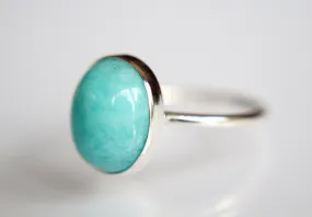 Large Amazonite Stacking Ring, Amazonite Ring, Natural Gemstone Ring, Amazonite, Amazonite Jewelry, Gemstone Stacking Ring, Real Gemstone