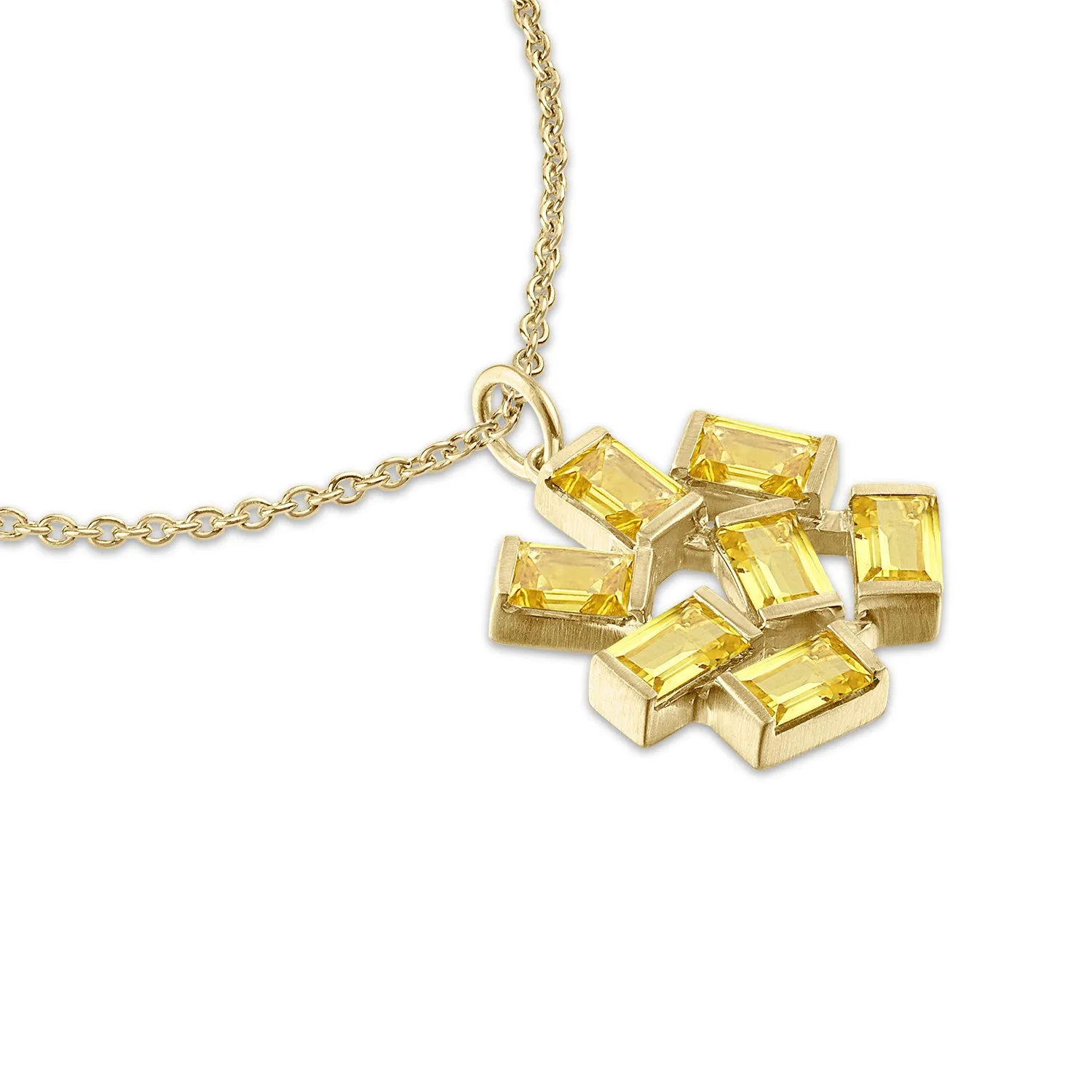 Large Jubilation Pendant Necklace: Citrine