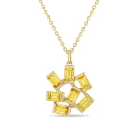 Large Jubilation Pendant Necklace: Citrine