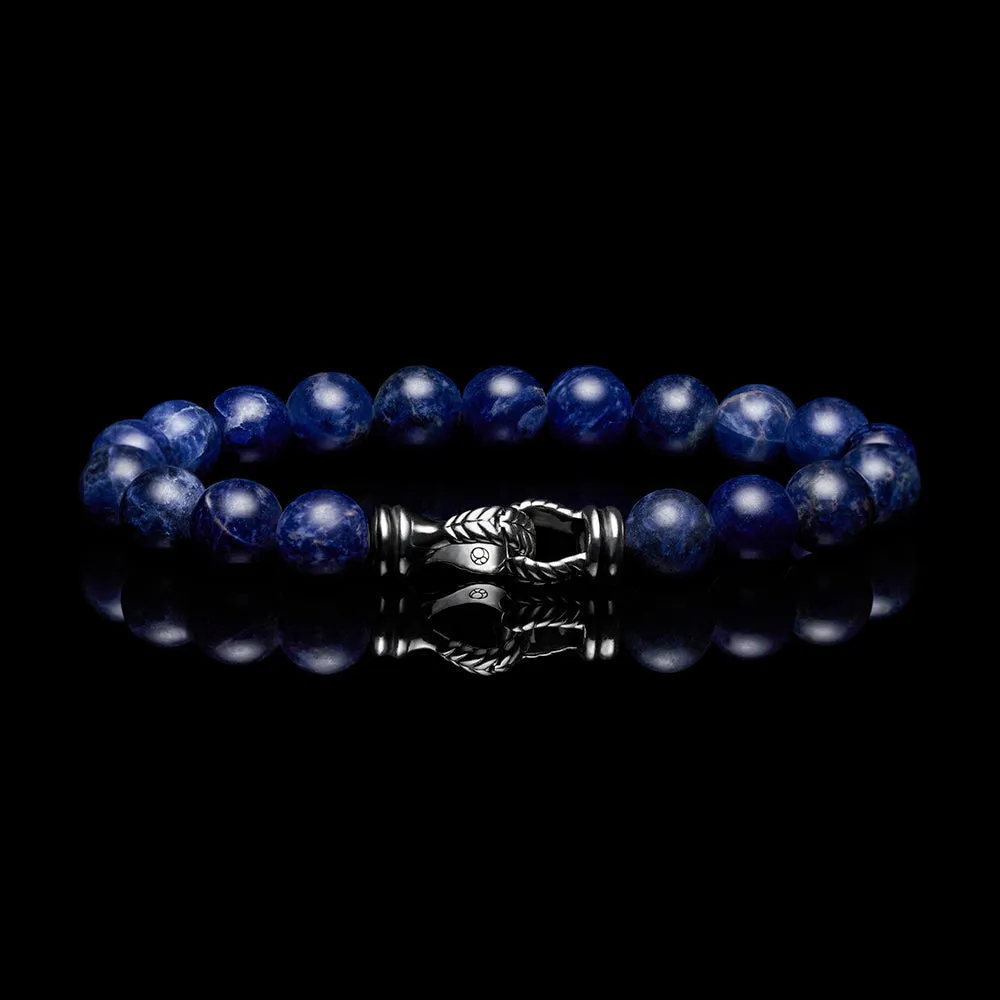 Laurel Silver Sodalite Beaded Bracelet