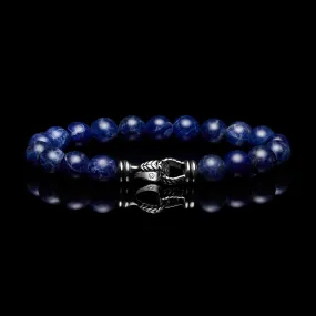 Laurel Silver Sodalite Beaded Bracelet