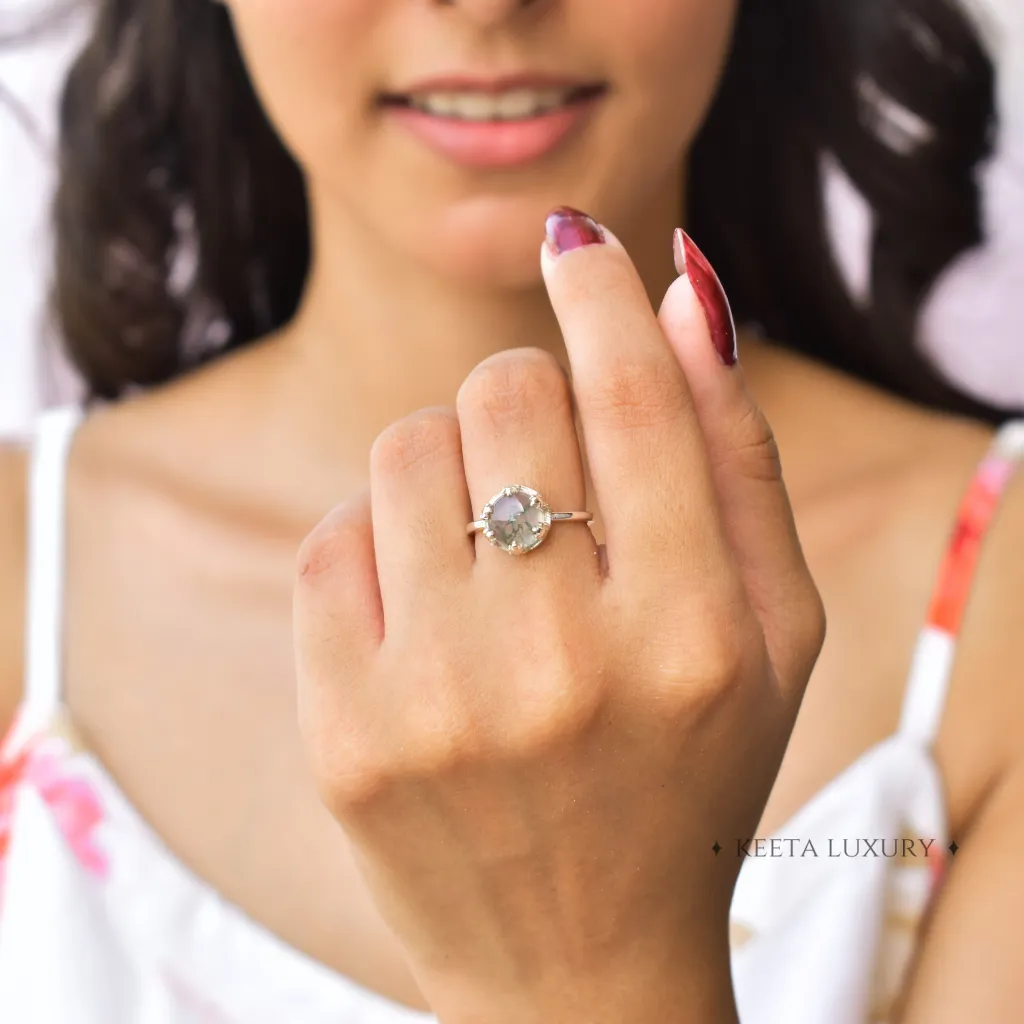 Leafy Bloom - Moss Agate Ring