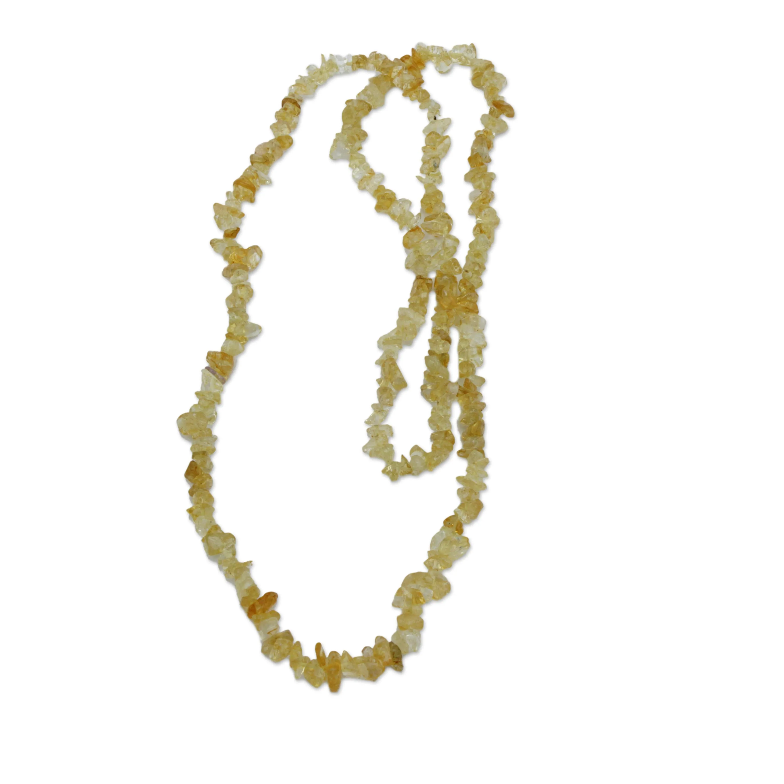 Light Caramel Citrine Beaded Necklace