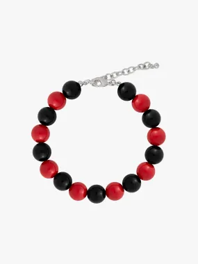 Lola Beaded Anklet - Red/Black